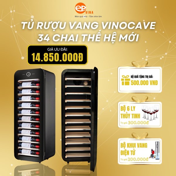 VINOCAVE 34 CHAI THẾ HỆ MỚI ĐEN