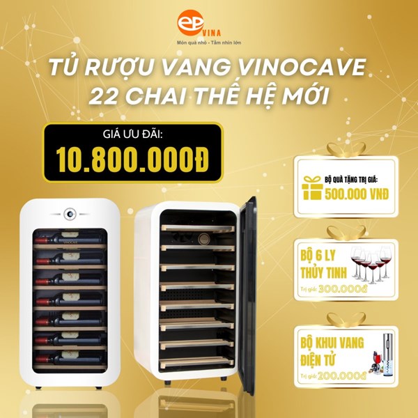 VINOCAVE 22 CHAI THẾ HỆ MỚI TRẮNG KEM