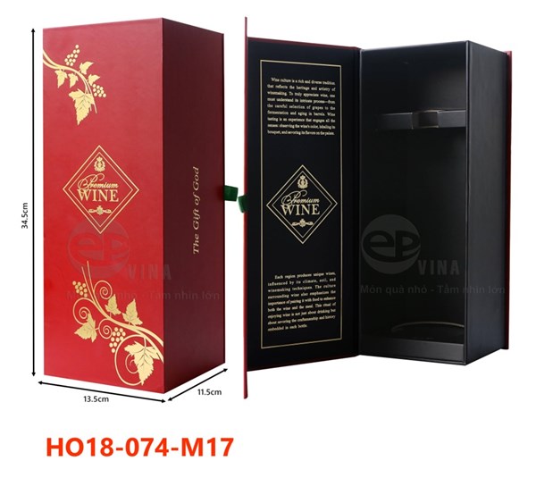 Hộp giấy  Premium Wine chùm nho 