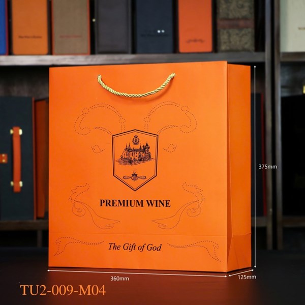 Hộp đựng rượu giấy  Premium Wine màu cam 