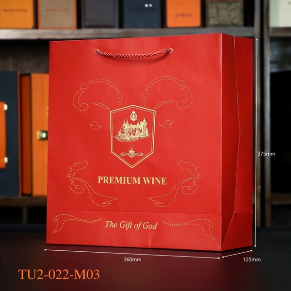 Hộp đựng rượu giấy  Premium Wine màu cam 