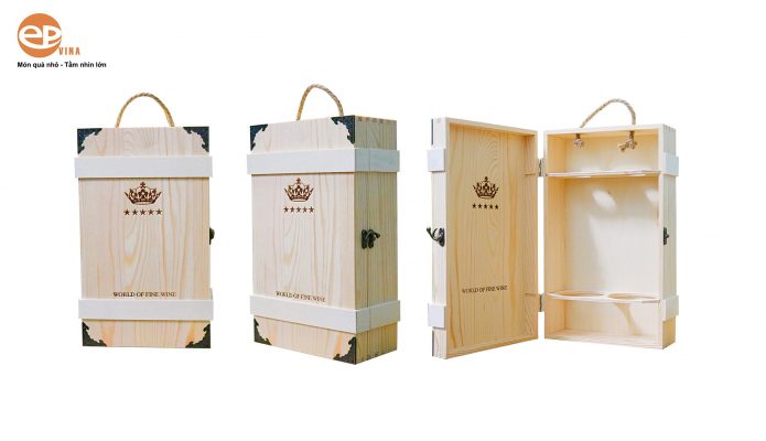 mua hộp rượu gỗ đôi